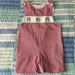 The Smocking Place Shorttail Romper. Smocked Bulldog Mississippi State size 3